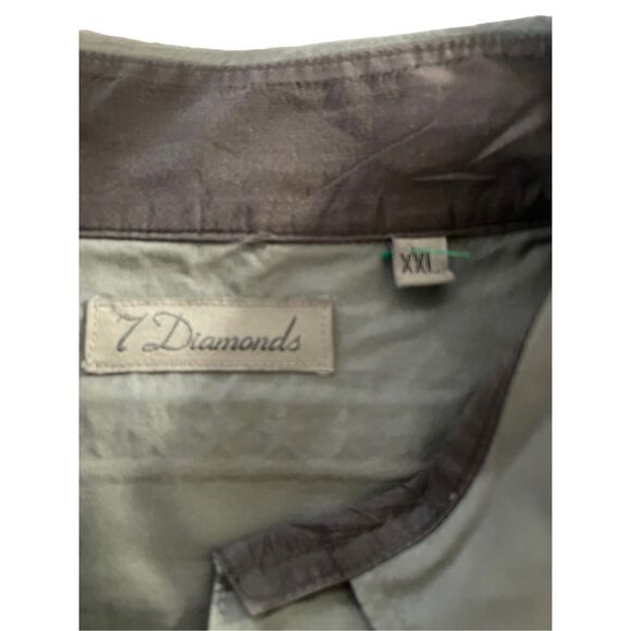7 Diamonds Mens Double Flap Pockets Collared Long Sleeve Shirt Size XXL - Picture 2 of 16